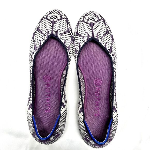 Rothy's The Flat Round Women’s 10 Secret Garden Floral Wisteria Violet Retired - Picture 5 of 10